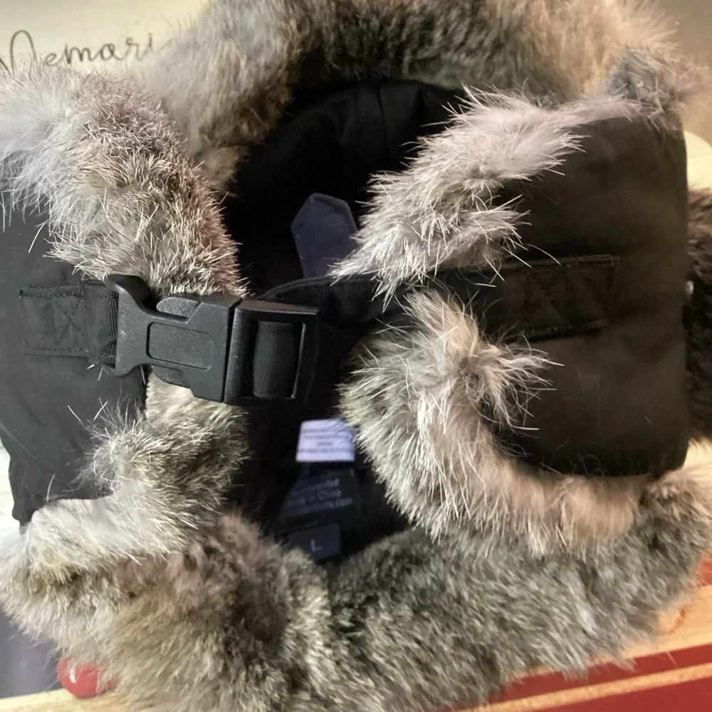 Yukon Tracks | Rabbit Fur Trapper Hat | Black | Youth Large |Unisex
